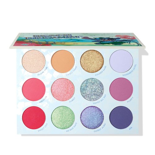 ColourPop Beach Dreamin’ Eyeshadow Palette | Limited Edition 12-Shade High-Pigment Eye Makeup - Matte, Metallic & Glitter (0.48 oz)