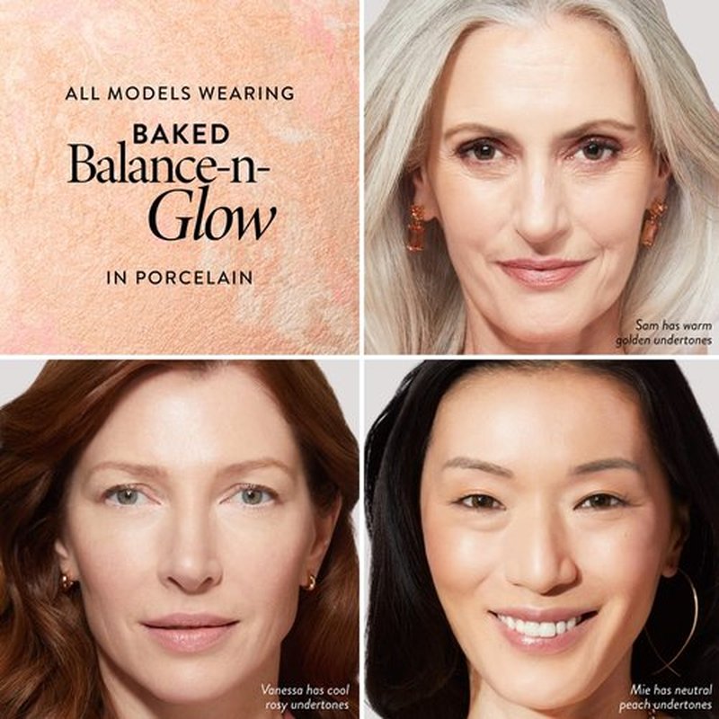 LAURA GELLER NEW YORK Get Glowing Kit (2pc): Baked Balance-n-Glow Illuminating Powder Foundation, Fair + Airbrush Kabuki Makeup Brush