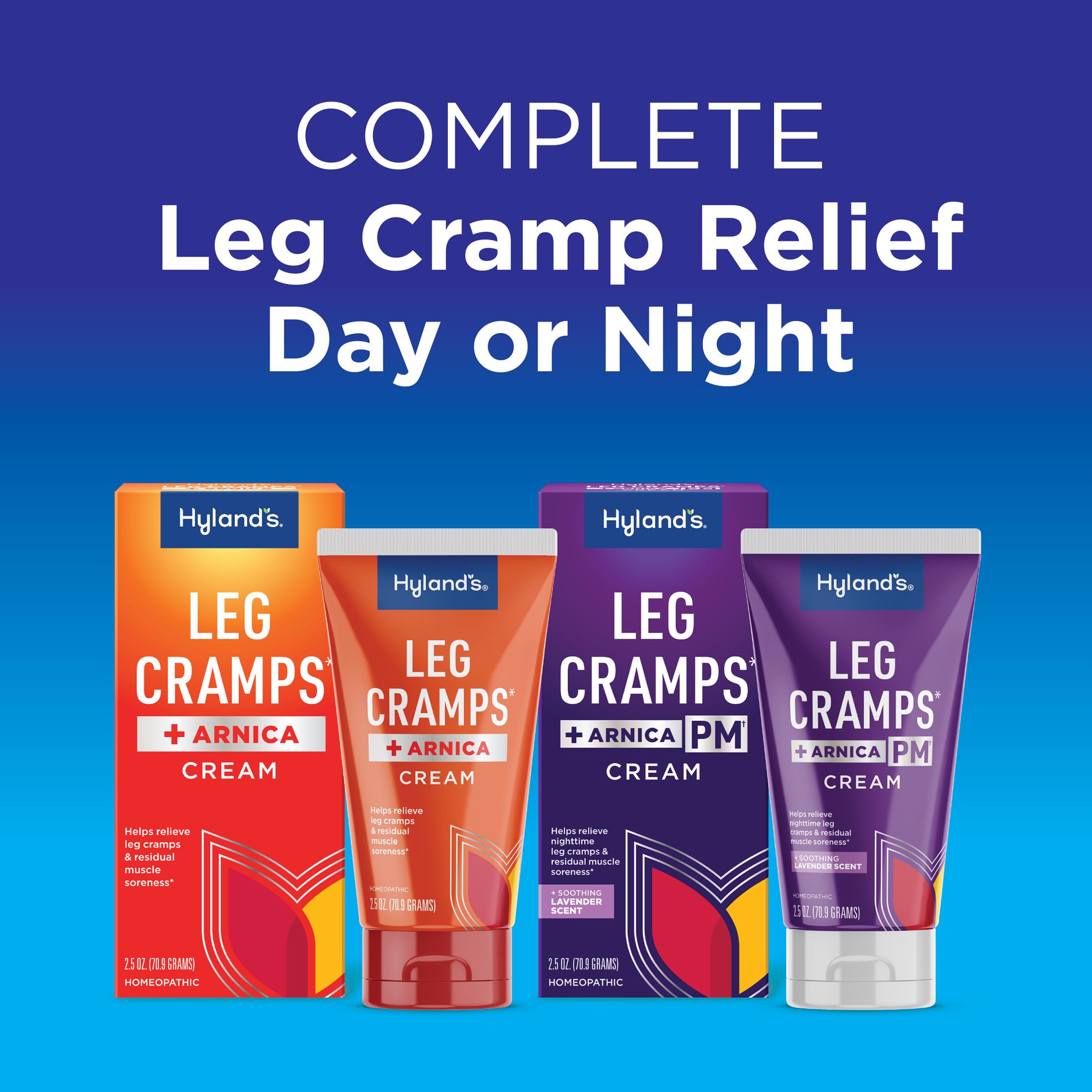 Hyland's Leg Cramps + Arnica Cream Pain Relief Ointment, Natural Relief of Calf, Leg and Foot Cramp, 2.5 oz