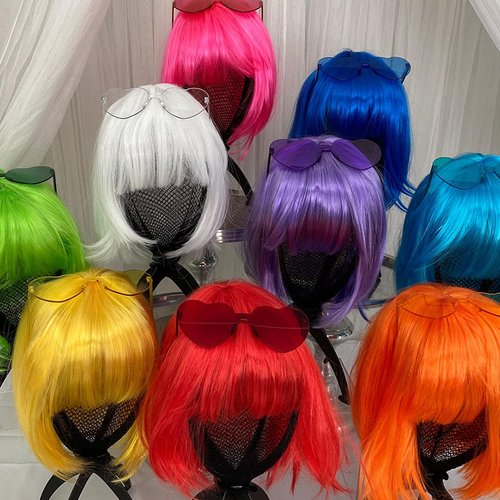 JOIKIT 16 Pack 14.2 Inches Black Plastic Wig Stand, Collapsible Wig Holder Portable Travel Wig Stands, Folding Wig Stand Wig Dryer Stand for Women, Multiple Wigs and Hats