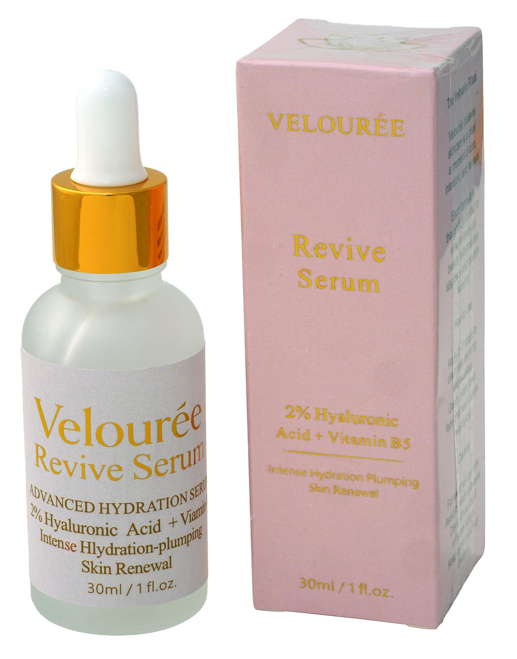Hyaluronic Acid 2% + B5 (with Ceramides), Multi-Depth Hydration Serum for Plumper, Smoother Skin. Revive by Velourée