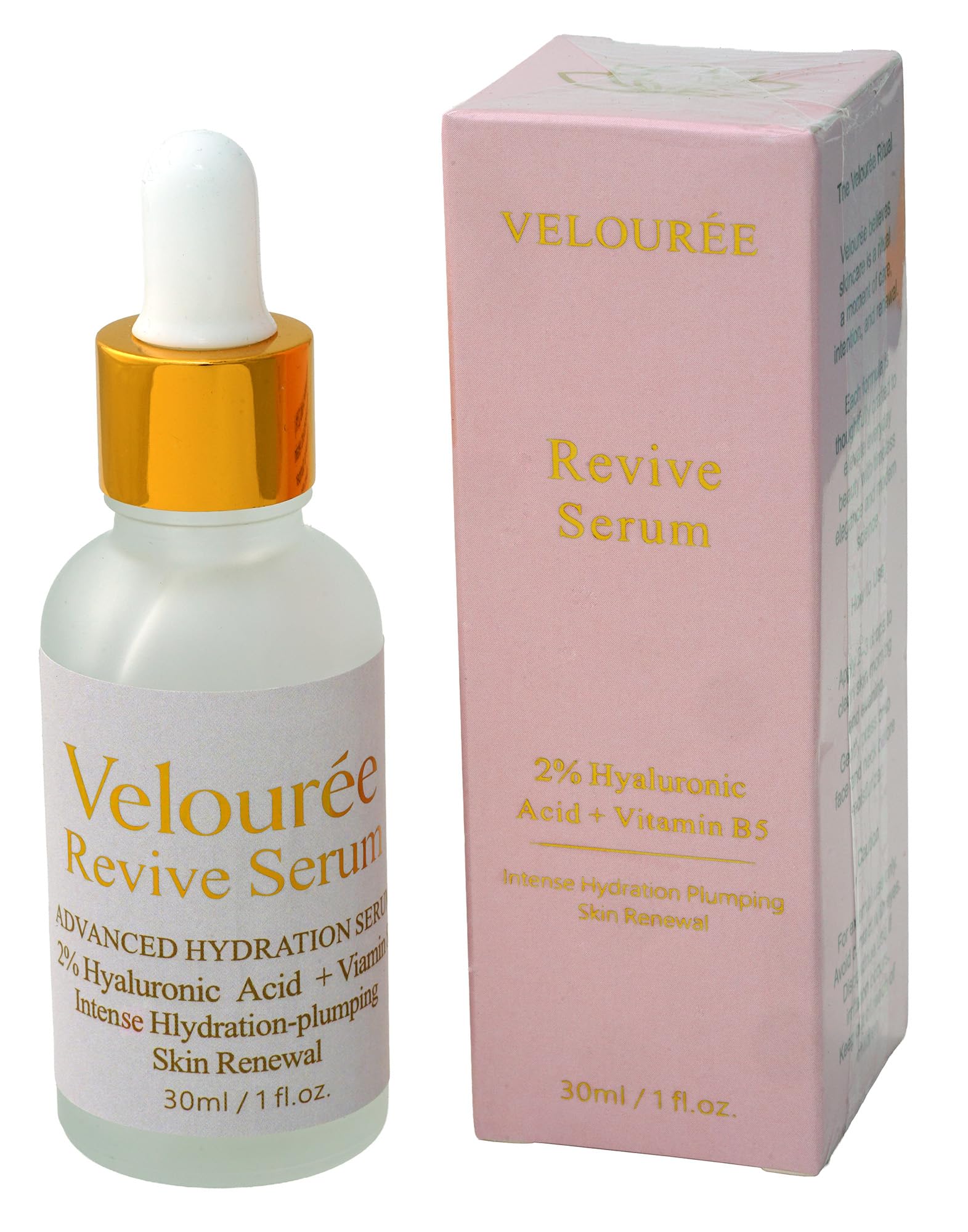 Hyaluronic Acid 2% + B5 (with Ceramides), Multi-Depth Hydration Serum for Plumper, Smoother Skin. Revive by Velourée
