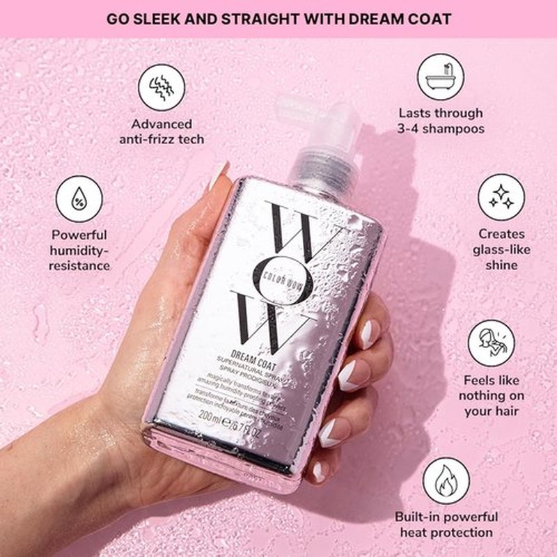 COLOR WOW Long-Lasting Blowout Bundle - XTRA LARGE Volumizer & DREAM COAT Anti-Frizz Spray for Heat Protection