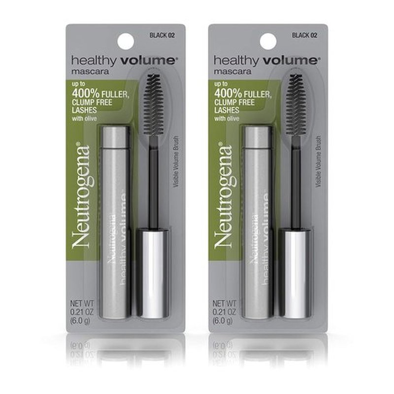 Neutrogena Healthy Volume Mascara - Volumizing & Conditioning with Olive Oil, Black 02, 0.21 oz (Pack of 2)