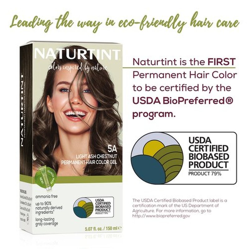 Naturtint 5A Light Ash Chestnut Permanent Hair Color (Pack of 1), Ammonia Free, Vegan, Cruelty Free, up to 100% Gray Coverage, Long Lasting Results (Packaging may vary)