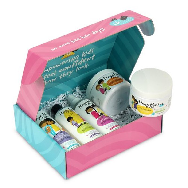 MAYA MARI Kids Hair Care Set with 5 Pieces for Ages 2-12 - Complete Shampoo and Conditioner for Toddlers - Sulfate-Free Formula for Curly Wavy and Textured Hair