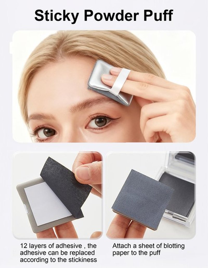 Oil Blotting Paper with Powder - 300 Sheets with Mirror, Puff & Refills, Absorbs Excess Face Oil, Controls Shine, Gentle for Makeup Use