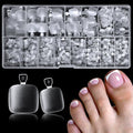 AddFavor Toe Nail Tips 420pcs Soft Gel Toe Nail Tips Matte Short Fake Toenail Tips Square Fake Toe Nails for Toe Nail Extensions Women Toe Press on Toenails DIY Salon, 15 Sizes Short Toe Tips