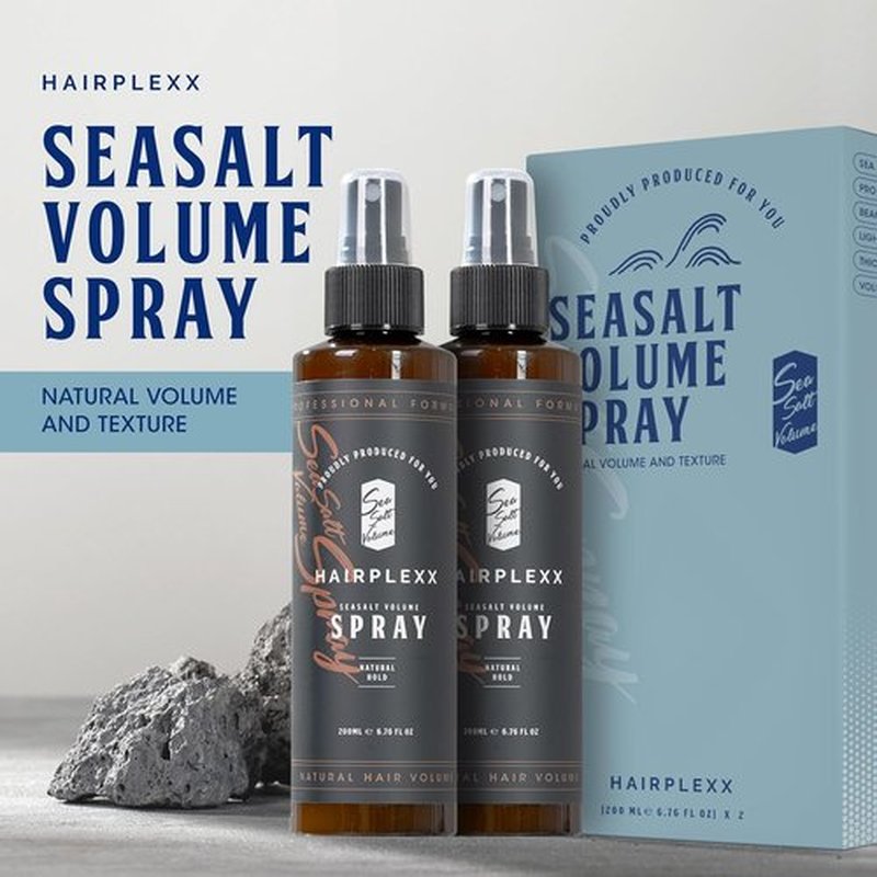 Hairplexx Sea Salt Volume Hair Spray - Natural Thickening & Volumizing Formula | Paraben-Free, 6.76 Fl Oz (Pack of 2)