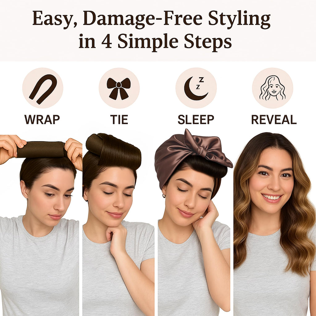 VISOFO Heatless Curls Overnight, Rods for Blowout Look, 3 Set, Blonde