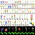 Tigeen 100 Pcs Duck Hair Clip with Bean Sprout Mushroom Glow Rave Trinkets Music Festival Gift Sprout Hairpins Holiday Spring Easter Funny Plant Flower Hair Accessories for Women (Mixed Plant)