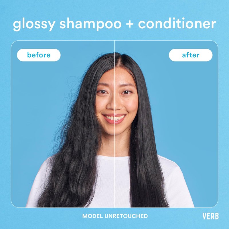 VERB Glossy Conditioner, 12 fl oz – Conditions, Detangles + Adds High Shine for Thick to Coarse Hair – Vegan, No Parabens or Harmful Sulfates