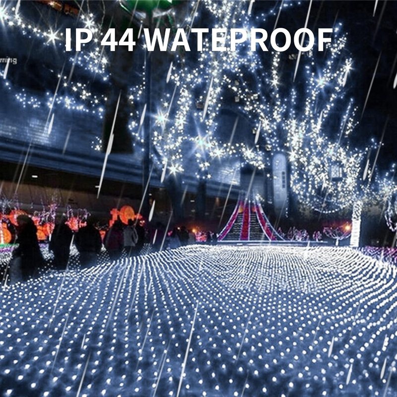Dazzle Bright 360 LED Net Lights - 12FT x 5FT Waterproof String Lights with 8 Modes | Clear Wire for Indoor & Outdoor Christmas Decor