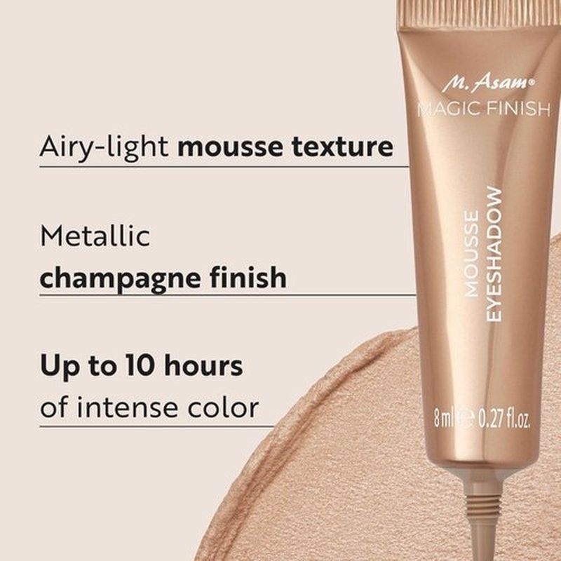 M. Asam MAGIC FINISH Mousse Eyeshadow - Champagne Finish, Intense Color, 10-Hour Hold | 0.27 Fl Oz