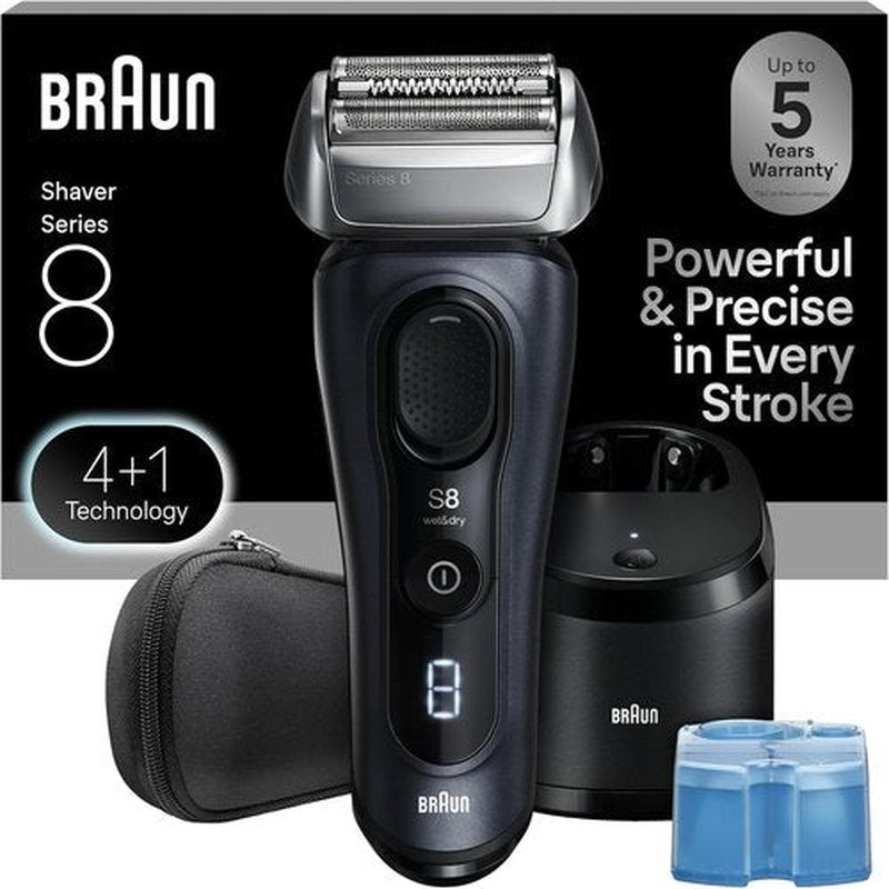 Braun Series 8 8560cc Electric Razor - 4+1 Shaving Elements & Precision Trimmer | Wet & Dry, 60 Min Runtime