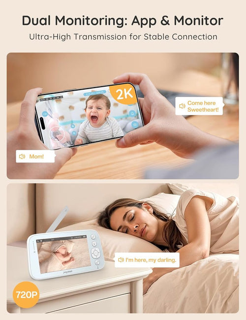 2K Baby Monitor by [Brand Name] - WiFi Camera with 5" Display, App Control & Night Vision