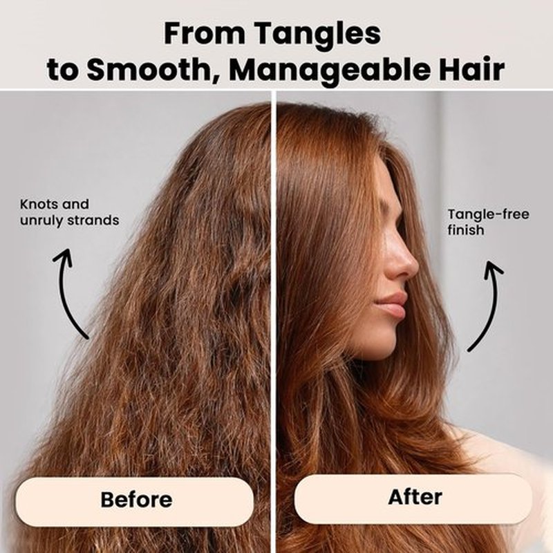 Herstyler Vented Hair Brush - Fast Detangling & Blow Drying - Curved Paddle for Thick, Curly Hair - Peach