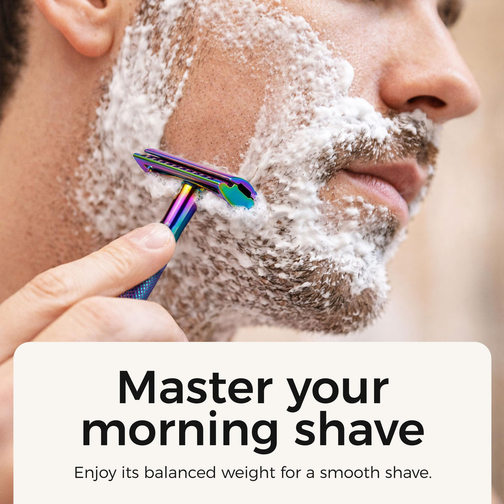 ZOMCHI Double Edge Safety Razor for Men & Women, Rainbow