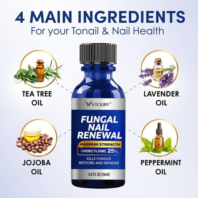 Toenail Fungus Treatment Extra Strength – Nail & Toe Solution with Undecylenic Acid 25% and Tea Tree Oil