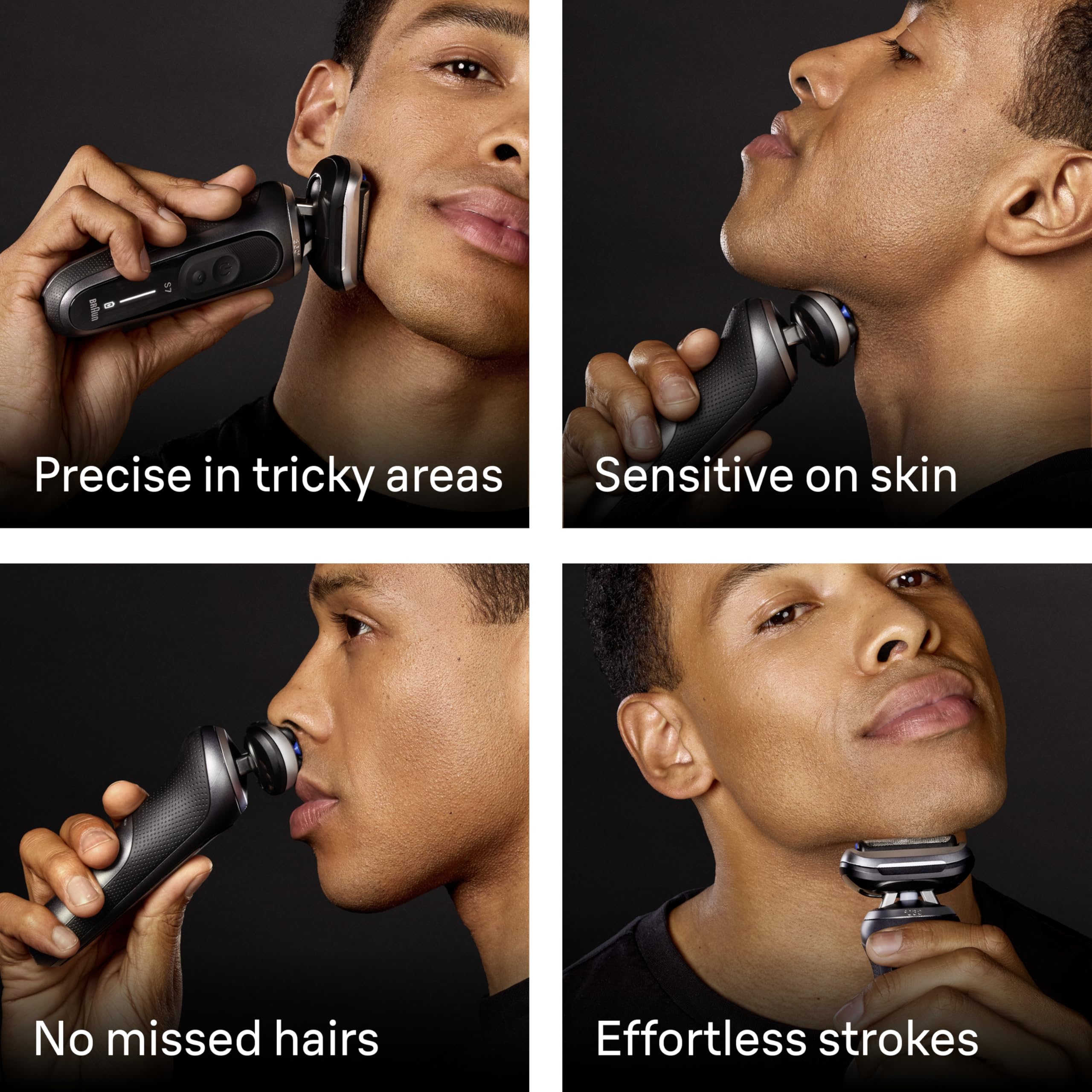 Braun Electric Shaver for Men, Series 7 7120s, Wet & Dry Shave, Turbo & Gentle Shaving Modes, Waterproof Foil Shaver, with Precision Trimmer, Space Grey