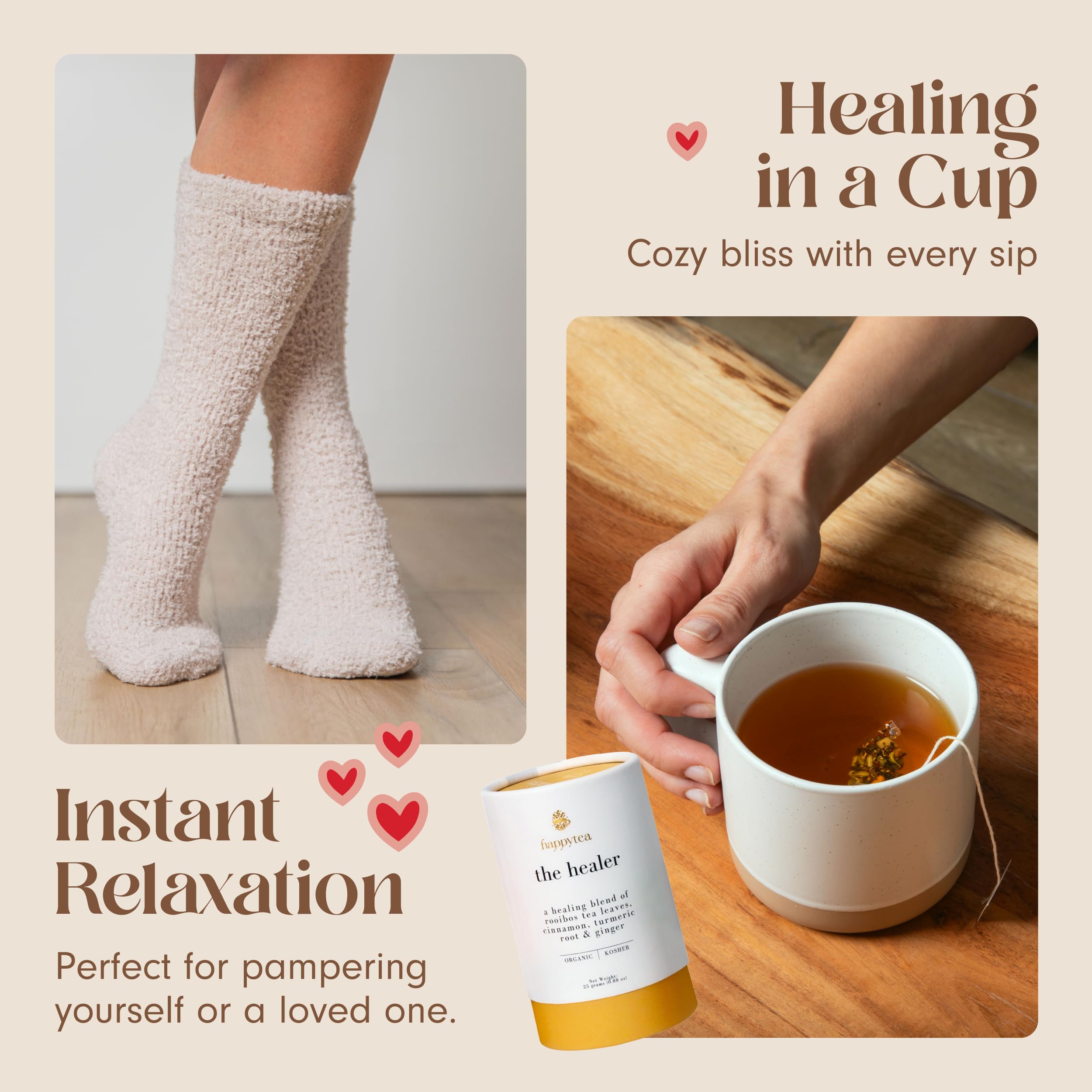 Heal Gift Box for Men and Women- Get Well Soon Gift- Sick Care Package with Get Well Soon Card- Tea Gift Set- Tea Care Package Box Gift- Theme Care Gift Box- Tea Set Box