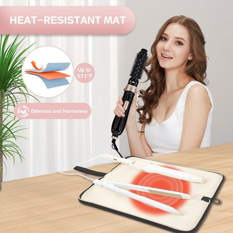 KarSyon Hot Tools Organizer Heat Resistant Mat Case Hair Tools Holder Travel Bag Portable Hair Styling Tools Cover Pouch for Curling Iron,Flat Iron,Hair Straightener (Black)