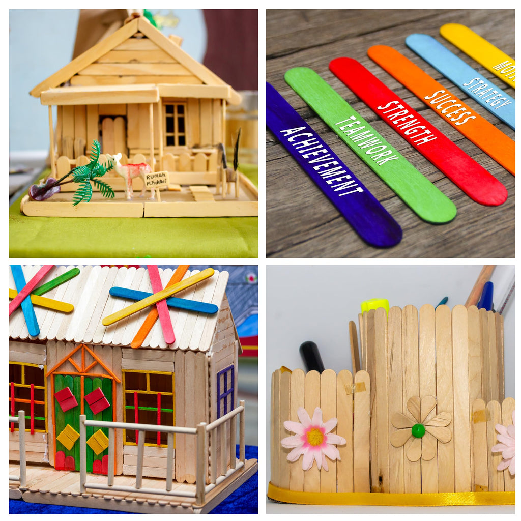 60 PCS Jumbo Popsicle Sticks,8 Inch Natural Wooden Craft Sticks
