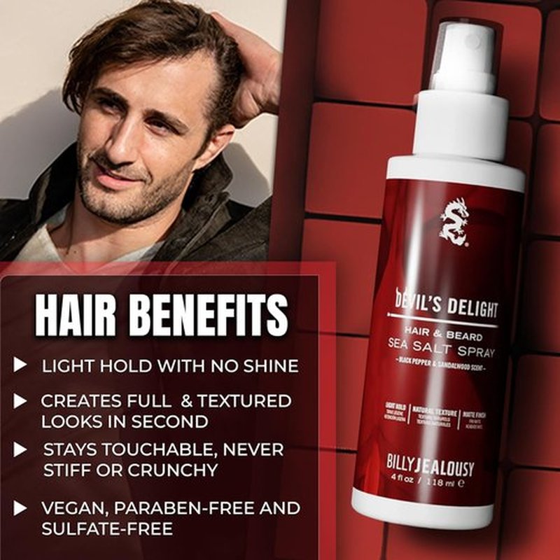 Billy Jealousy Sea Salt Spray - Texturizing & Volumizing Hair Spray for All Hair Types