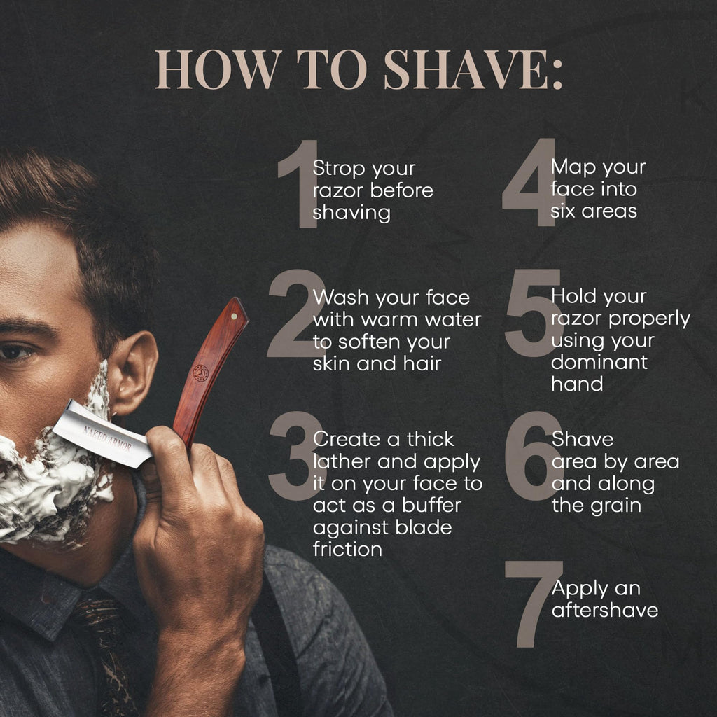 Naked Armor Thor Straight Razor, Shave Ready 7/8” Japanese Stainless Steel