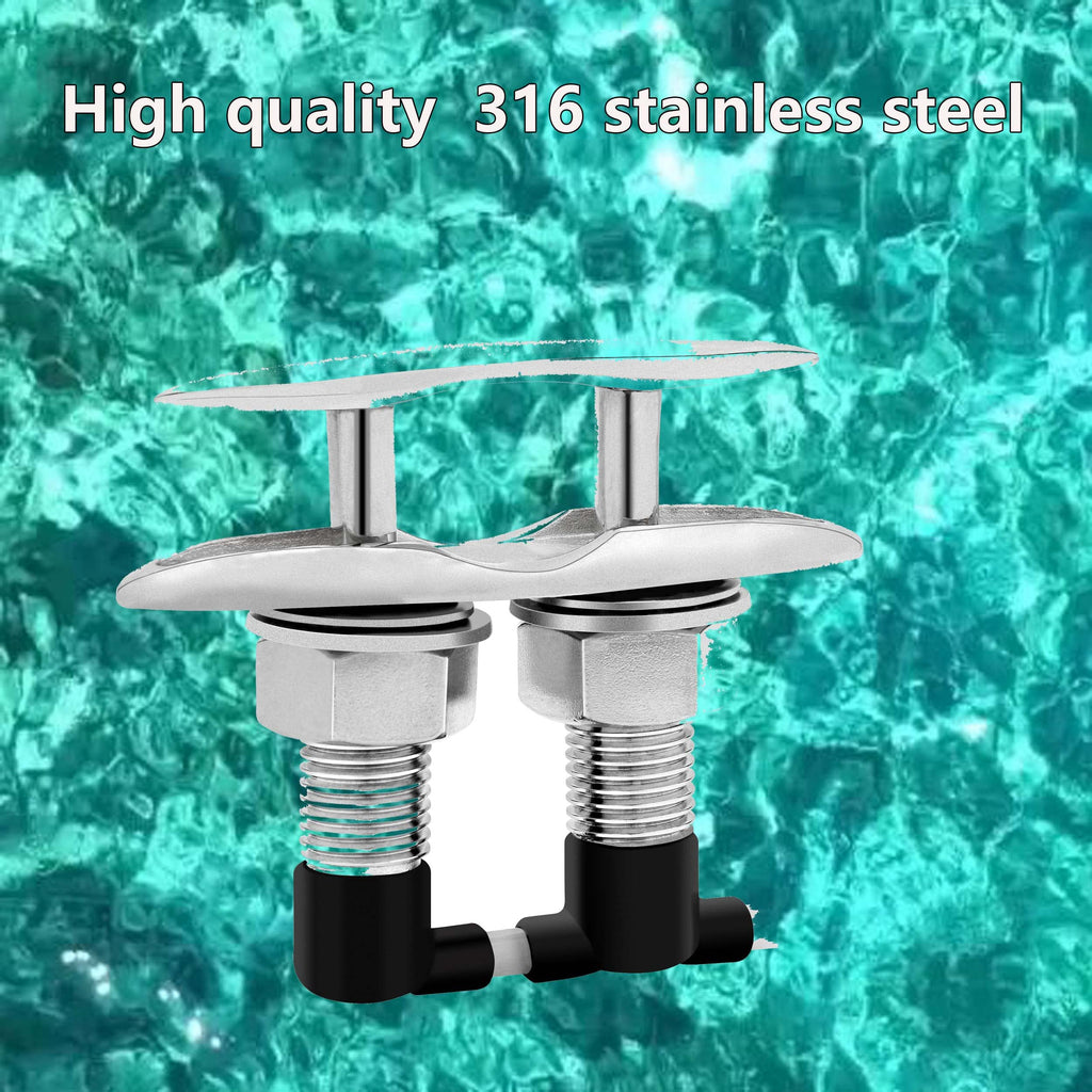 Searoam Pull Up Boat Cleats Retractable Boat Claet 316 Stainless Steel Hidden Flush Mount Cleat 5 Inch Pop Up Boat Cleats,Popup Cleat Yacht Marine Boat Dock Cleats Accessory
