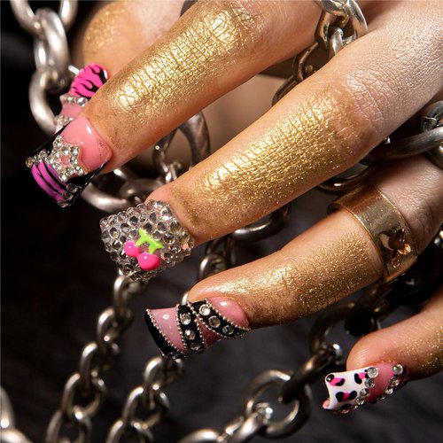 LOVFUL Press on Duck Nails Short | Handmade Acrylic French Tip Fake Nails Press ons | 3D Design Duck Short 0.8 in | H575-L