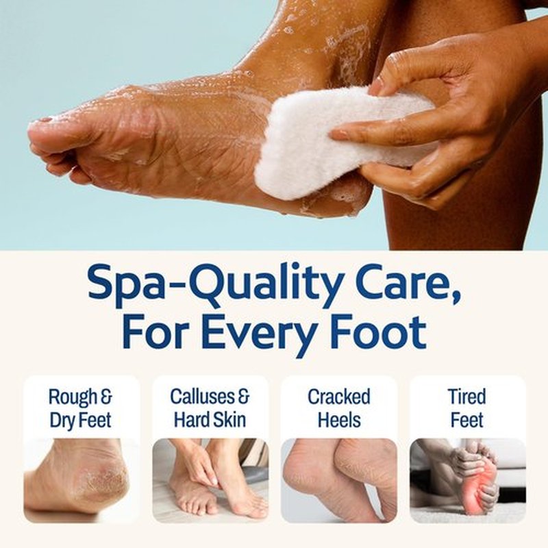 HartFelt Foot Exfoliating Sponge | Chemical-Free Foot Scrubbers for Smooth & Soft Feet | Gentle Sponge Pad for Callus Removal, Dead Skin & Cleansing | Made in USA - 6 Count