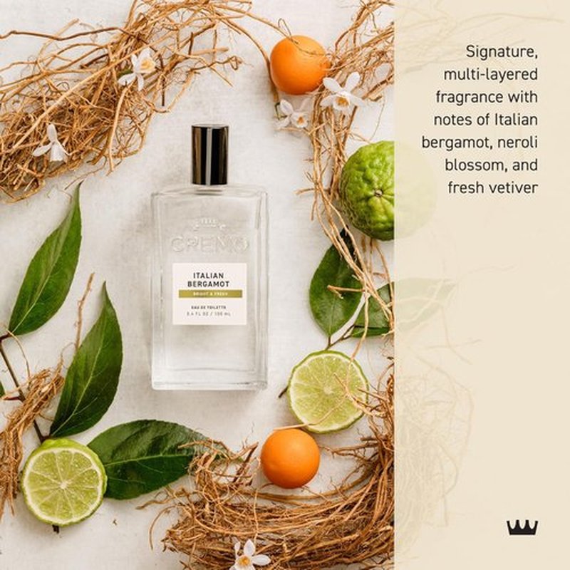 Cremo Cologne For Men - Italian Bergamot & Neroli Blossom Fragrance Spray | 3.4 Fl Oz Signature Scent