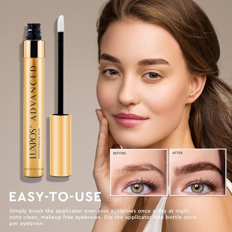 LUXROS Advanced Growth Serum for Full, Thick Eyebrows - USA-Made, Visible Results in 4-8 Weeks (5 ml)