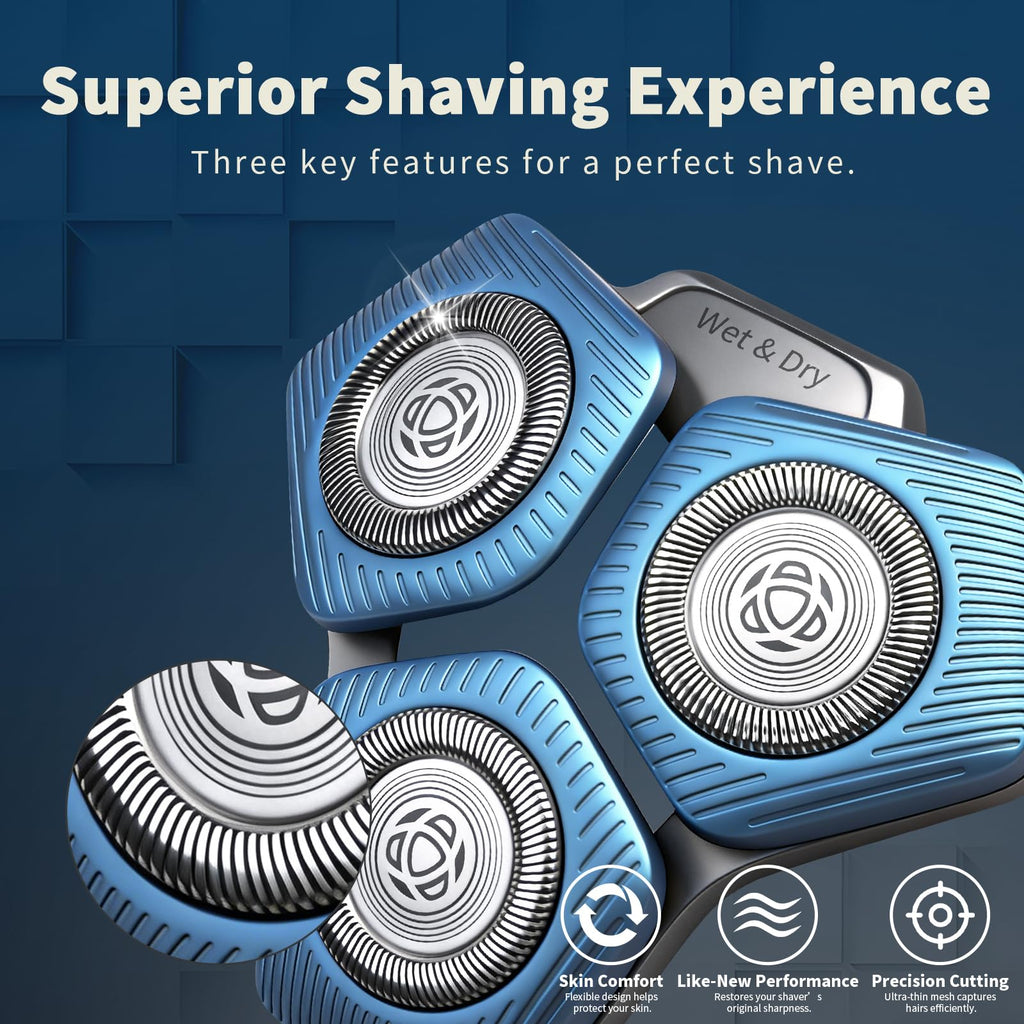 2-Pack SH71/50 Shaving Heads Compatible with Philips S5000 and S7000(Blue)
