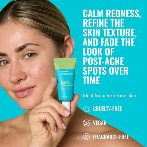 Good Molecules 10% Azelaic Acid Treatment - Soothing Formula for Redness & Uneven Tone | Brightens Dark Spots & Refines Texture | Vegan & Fragrance-Free (30ml)