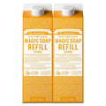 Dr. Bronner's Magic Soap - Pure-Castile Liquid Refill (Citrus, 32 oz, 2-Pack) | Organic, Vegan & Multi-Purpose