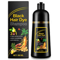 ALIVER Hair Dye Shampoo (Black) - 3-in-1 Natural Herbal Essence: Coloring, Nourishing, and Hair Growth Promoter - 500ml, Hypoallergenic and Harmless for Scalp Care