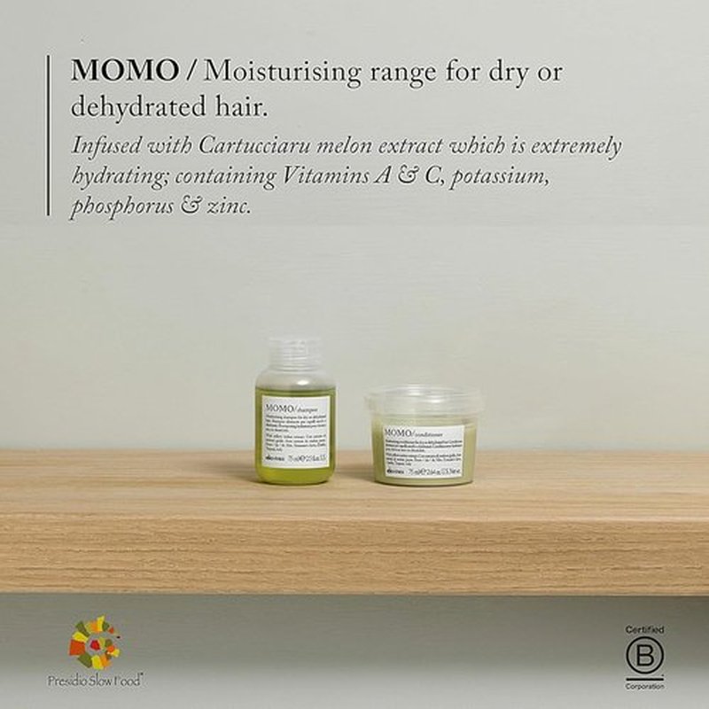 Davines MOMO Moisturizing Shampoo & Conditioner - Hydrate Dry Hair, Enhance Softness & Shine