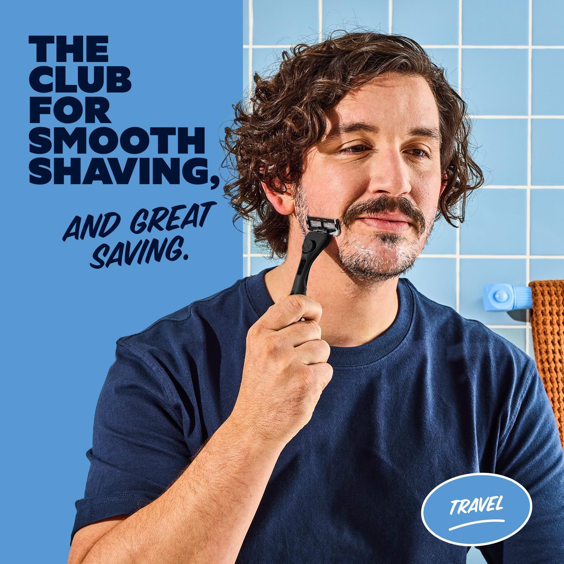 Dollar Shave Club | Travel Shave Set | 4 Extra Close Refill Cartridges, 1 Handle (Black), 1 Razor Cover