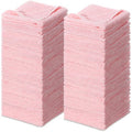 Newwiee 40 Pcs Wash Cloth Bulk Cotton Bath Hand Face Washcloths Soft Quick Drying Towel for Women Bathroom Washing Body Viscose Fiber Multipurpose Fingertip Rags (10 x 10 Inch,Pink)