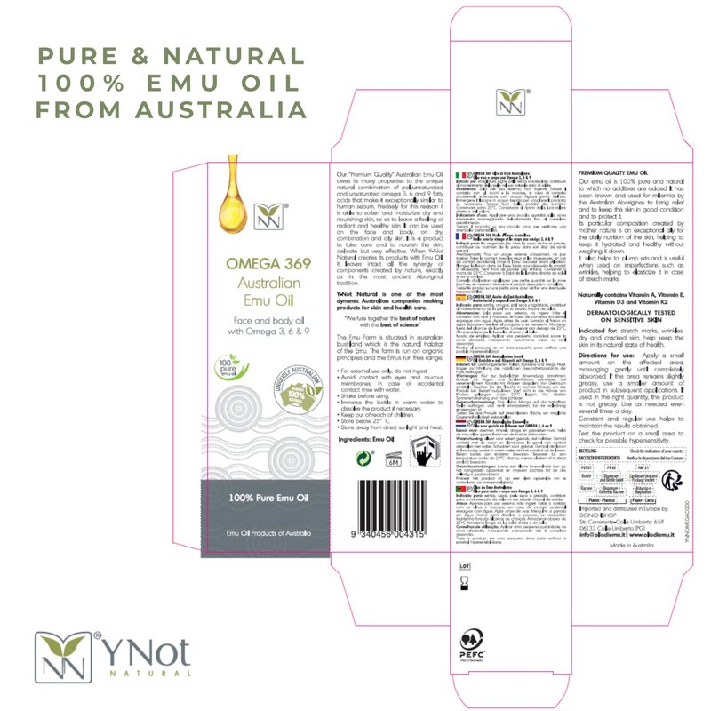 Y Not Natural Pure Emu Oil - Organic Moisture for Face, Body, Hair, Scalp & Nails - Rich in Omega 3-6-9, Vitamins & Essential Minerals - Australian Emu Oil (30ml) 1.01 fl oz -Unscented