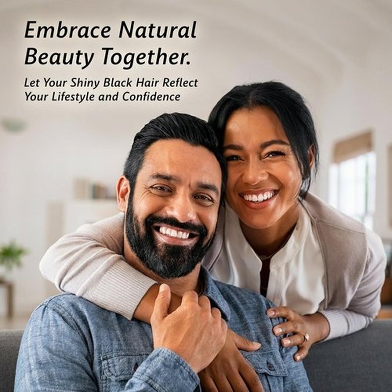 BIOGREEN ROOTS Ammonia-Free & Paraben Free Herbal Hair Shampoo - Hair Dye Shampoo for Women & Men - Natural Color & Herbal Nourishment - No Stain on Skin - Natural Black (200 ml)