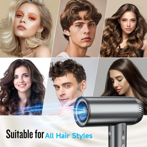 2026 Hair Dryer, 200,000 RPM Professional High Speed Blow Dryer with Diffuser for Women, 1200M Negative Ionic Hair Dryer with Brushless Motor, Low Noise Hair Blow Dryer for Home Travel Salon,Gray