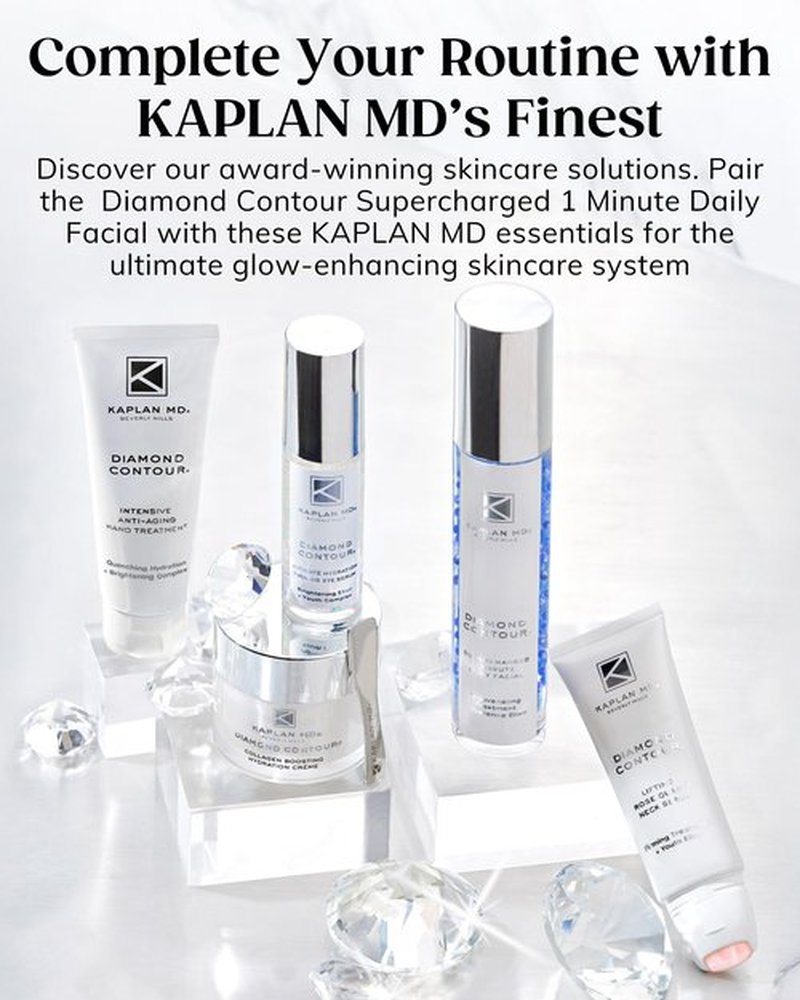 KAPLAN MD Diamond Contour Supercharged 1 Minute Daily Facial - Anti-Aging Serum for Face with Exfoliating Crushed Diamonds & Fruit Enzymes - Radiant & Smooth Skin for Women of All Ages - 1.35 fl oz