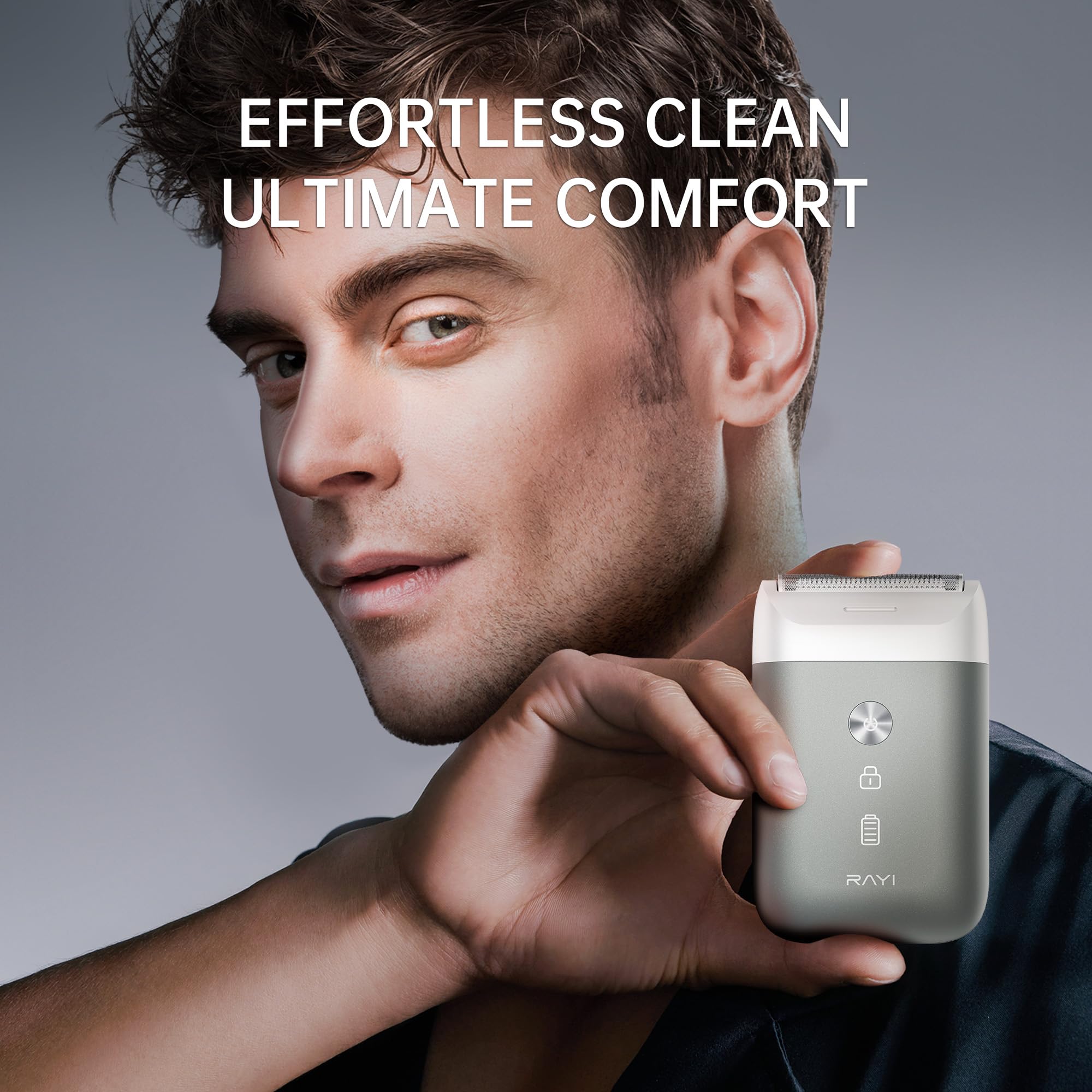 Portable Electric Razor for Men with 8,000 RPM Dual Floating Blade, 1H Charge for 60 Days, Type-C, IPX7 & Anti Pinch, Design for Daily/Travel Use, Electric Foil Shavers for Face, Navy