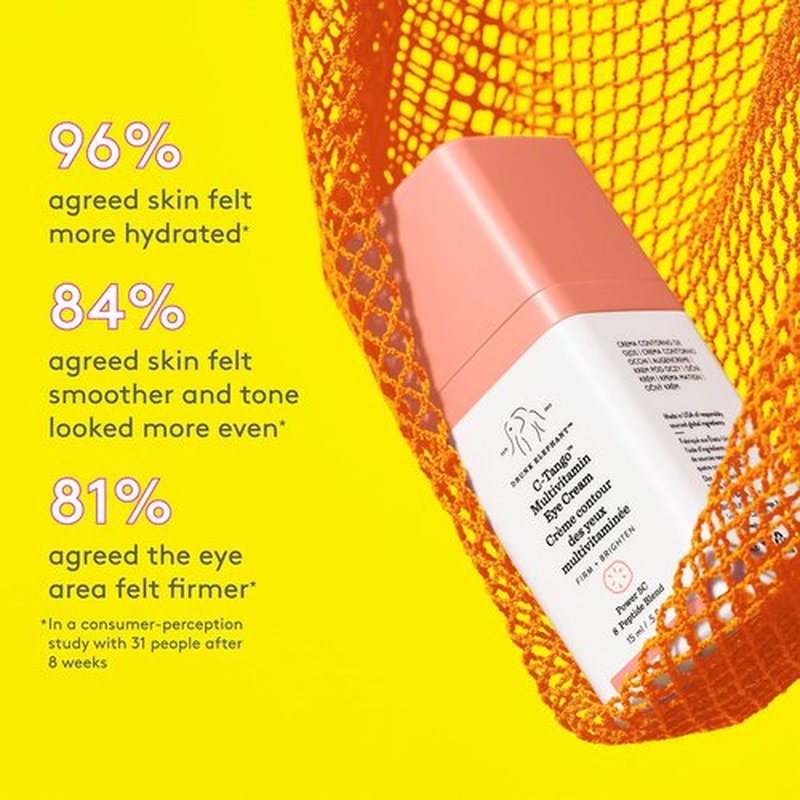 Drunk Elephant C-Tango Multivitamin Eye Cream with Deluxe Sample - 15ml Vitamin C Eye - 5ml Protini Polypeptide Cream - Clean Clinical Skincare - Cruelty-Free - Dermatologist-Tested