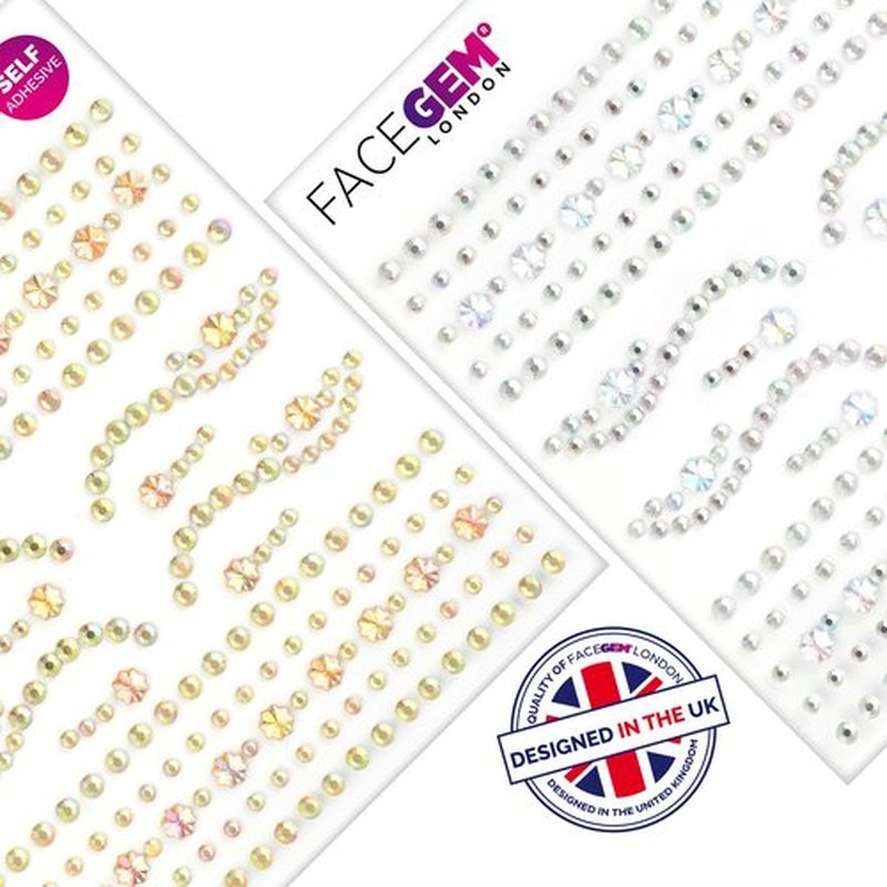 2 PCS Face Gems – Face Jewels - Self-Adhesive Rhinestone Face Jewels for Makeup, Party & Rave Looks - Eye Gems, Face Glitter, Self- Adhesive Festival Gems Festival, Glitter Tattoo, Face Gems