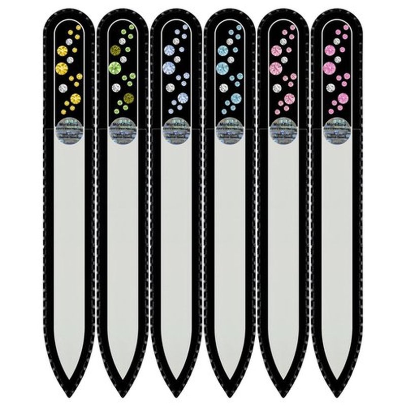 Mont Bleu Gift Set of 5 + 1 Free Glass Nail Files Hand Decorated with Crystals from Swarovski - Gift for Women - Handmade Gifts - Crystal Nail Files for Natural Nails - Mothers Day Gifts - Gifts