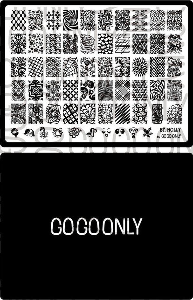 Gogoonly Nail Art Stamp Plate Collection St. Holly - Huge Size Stamping Image Plates Manicure Nail Designs DIY - BH000574